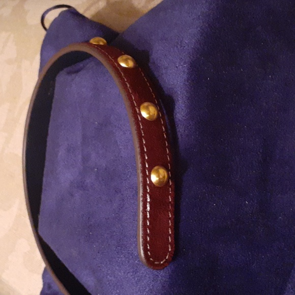 TORY BURCH LEATHER SUEDE STUDDED HEADBAND RARE AUTHENTIC - Picture 3 of 9